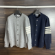 THOM BROWNE 톰브라운 램스울 사선완장 라운드 가디건