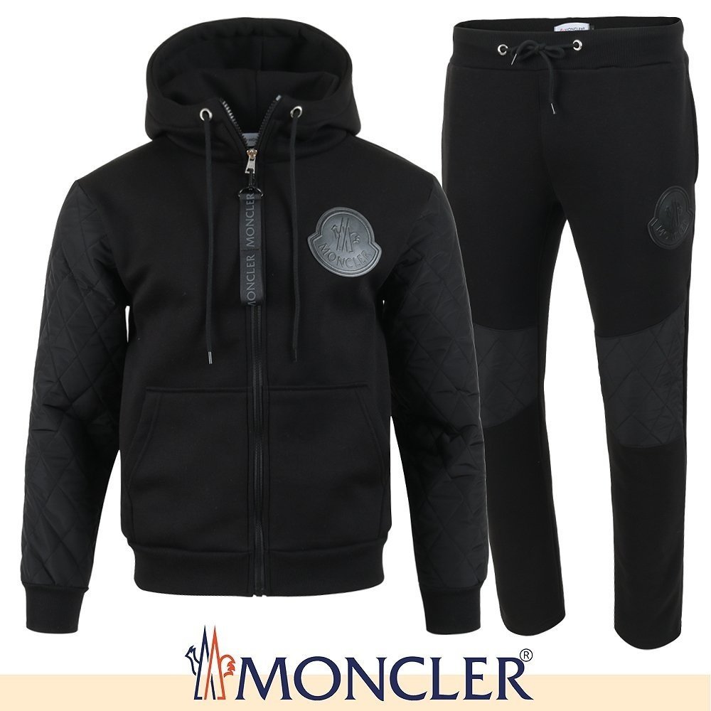 MONCLER 몽클레어 가죽로고 패딩 레이어드 셋업