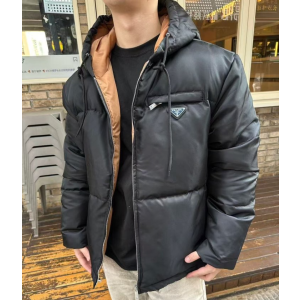 PRADA 프라다 리나일론 후드 다운 패딩