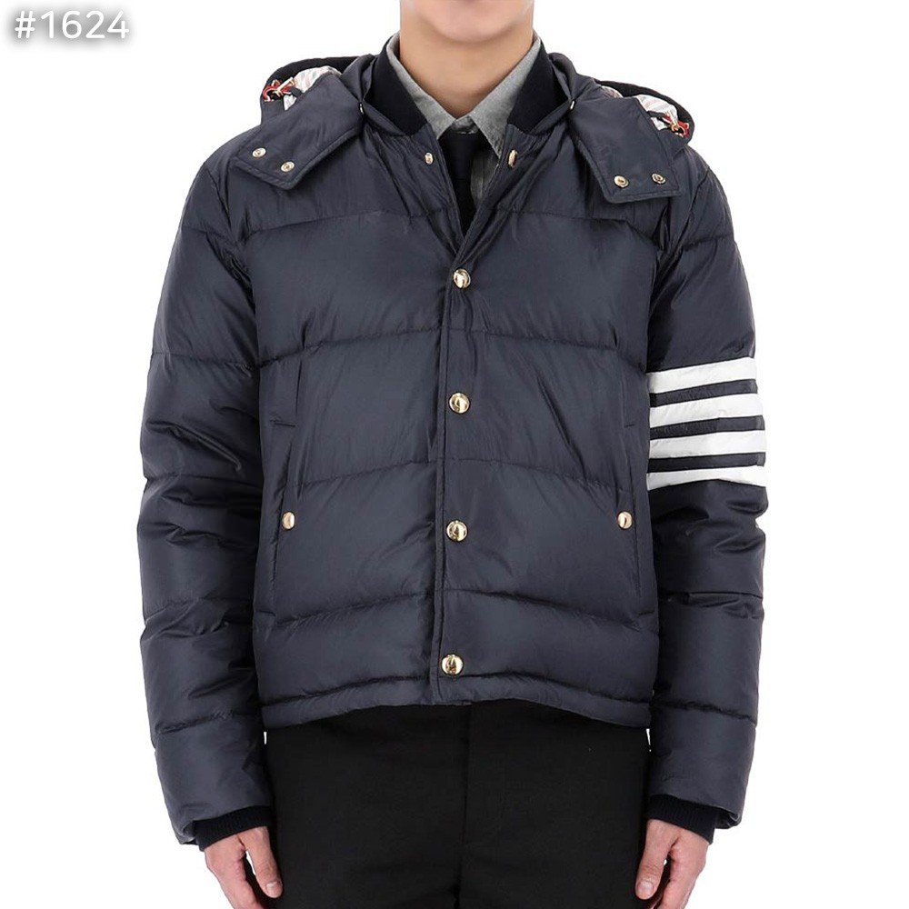 THOM BROWNE 톰브라운 마테 4선 후드 다운 봄버 자켓