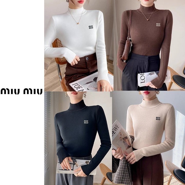 MIUMIU 미우미우 밍크 기모 반폴라 니트