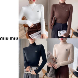 MIUMIU 미우미우 밍크 기모 반폴라 니트