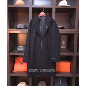 SAINT LAURENT 생로랑 포멀 모던 블랙 코트