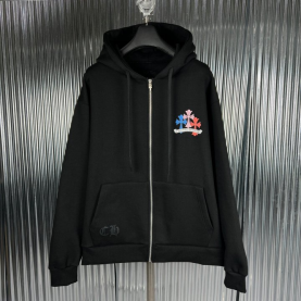 CHROME HEARTS 크롬하츠 컬러 크로스 기모 후드집업