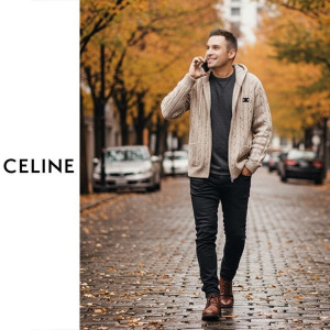 CELINE 셀린느 트리옴페 꽈배기 울 후드집업 3COLOR