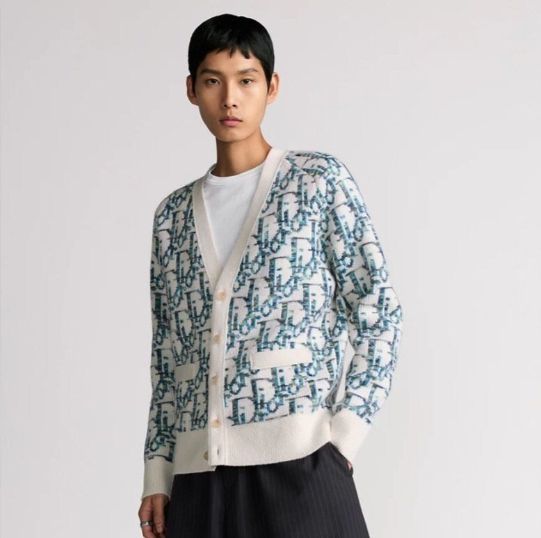 DIOR 디올 M11 캐시미어 오블리크 가디건