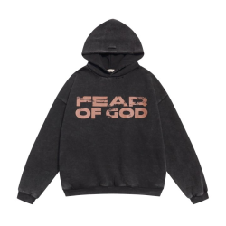 FEAR OF GOD 피어오브갓 868 크랙 로고 플리스 후드