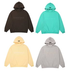 FEAR OF GOD 피어오브갓 에센셜 838 톤온톤 로고 플리스 후드