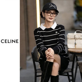 CELINE 셀린느 카라 셔츠 스트라이프 니트 4COLOR