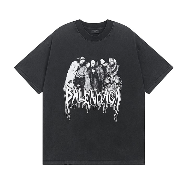 BALENCIAGA 발렌시아가 3190 플로우 구제 워싱 반팔