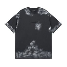 BALENCIAGA 발렌시아가 3223 핸드페인팅 로고 구제 워싱 반팔