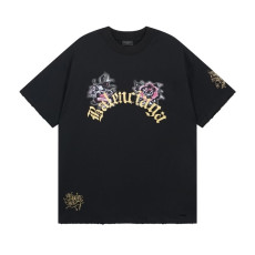 BALENCIAGA 발렌시아가 3245 플라워 드래곤 구제 워싱 반팔