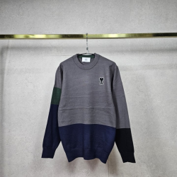 AMI 아미 언발란스 배색 니트 2COLOR