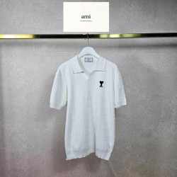 AMI 아미 베이직 V카라 니트 하프 4COLOR