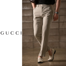 GUCCI 구찌 투턱 벨트 와이드 슬랙스 4COLOR