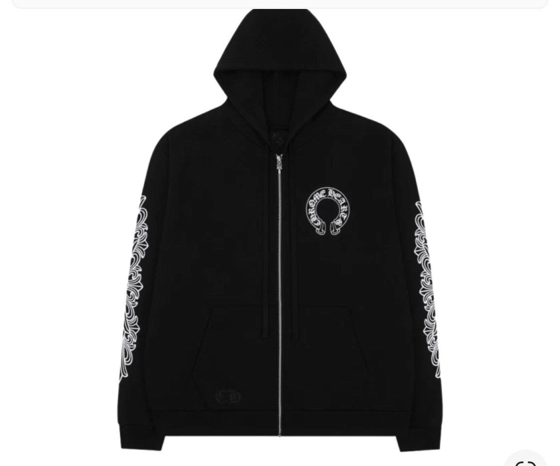 CHROME HEARTS 크롬하츠 홀스슈 플로랄 플리스 후드집업