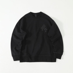 CHROME HEARTS 크롬하츠 트리플크로스 레더 패치 스웨트셔츠