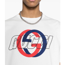 GUCCI 구찌 인터로킹G 프린트 코튼 저지 반팔 티셔츠