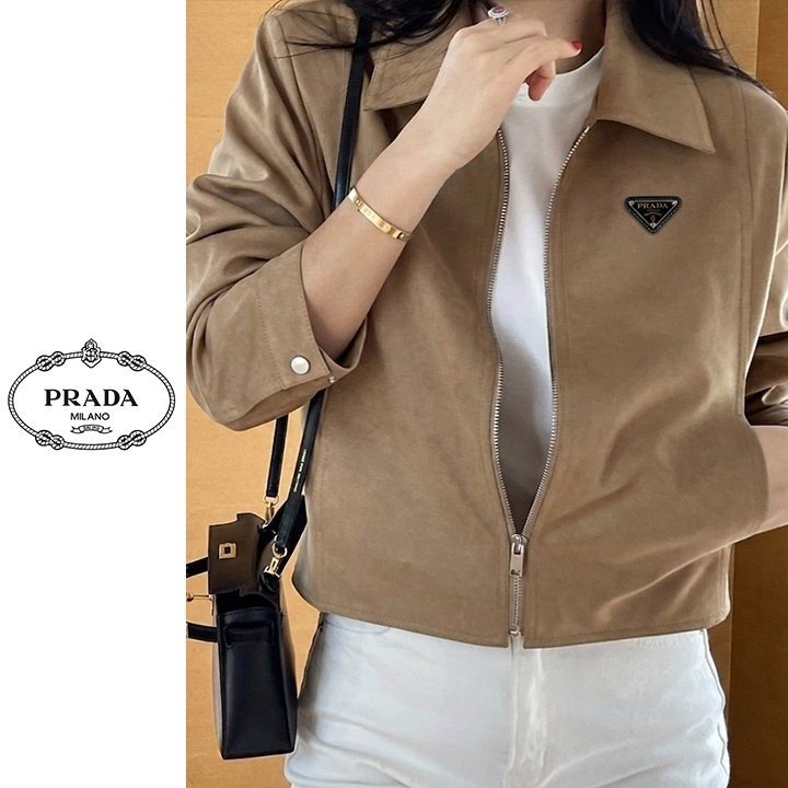 PRADA 프라다 베이직라인 스웨이드자켓