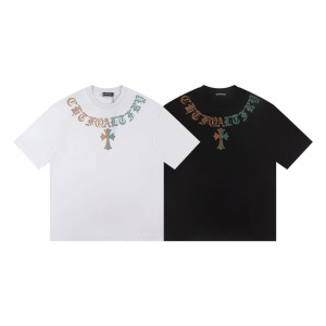 CHROME HEARTS 크롬하츠 6484 컬러 라인스톤 크로스 반팔