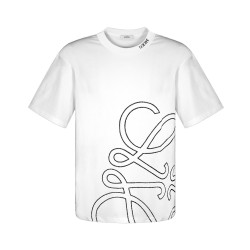 LOEWE 로에베 넥 로고자수 라운드 반팔 2COLOR