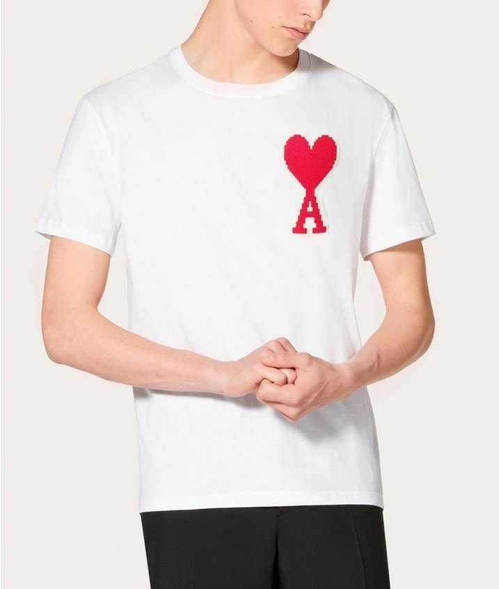 AMI 아미 패치 커플 반팔티