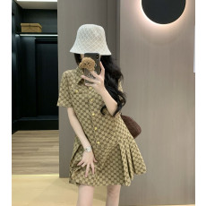 GUCCI 구찌 33034 GG 캔버스 플리츠 원피스