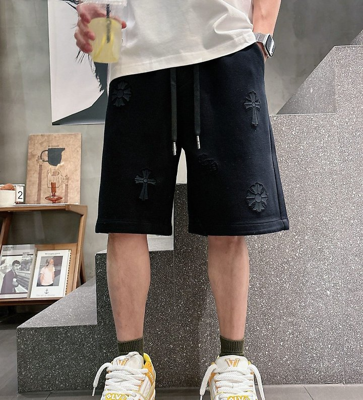 CHROME HEARTS 크롬하츠 크로스 패치 스웻 하프팬츠 2COLOR