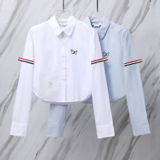 THOM BROWNE 톰브라운 009 우먼 헥터 포플린 코튼 크롭 셔츠