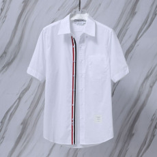 THOM BROWNE 톰브라운 083 RWB 히든 포플린 코튼 반팔 셔츠