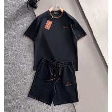 LOROPIANA 로로피아나 자수 로고 반팔 & 반바지 세트 2COLOR