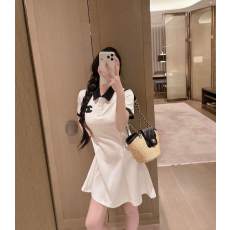 CHANEL 샤넬 1036 CC 로고 배색 원피스 2COLOR