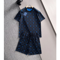 LOUIS VUITTON 루이비통 모노그램 블루 반팔 & 반바지 세트
