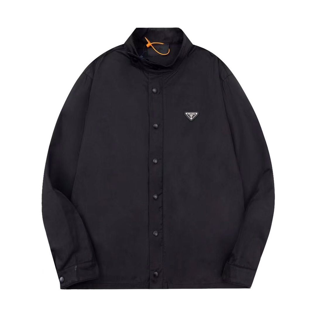 PRADA 프라다 60153 리나일론 스냅 버튼 블루종 자켓