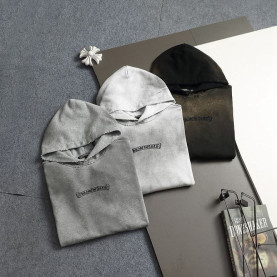 CHROME HEARTS 크롬하츠 60127 스크롤 로고 크로스 워싱 스웨트 후드