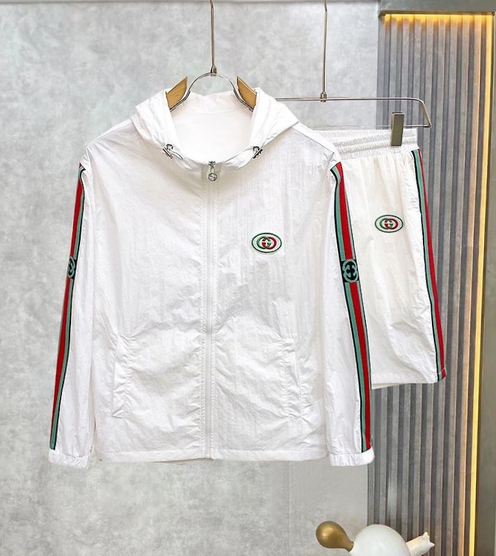 GUCCI 구찌 60210 인터로킹 G 웹 스트라이프 윈드브레이커+쇼츠 세트