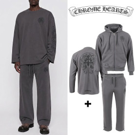 CHROME HEARTS 크롬하츠 트리플 크로스 프린팅 3P 오버핏 후드 집업 셋업