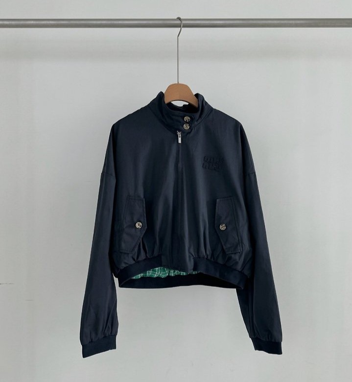 MIUMIU 미우미우 여성 크롭 블루종 자켓