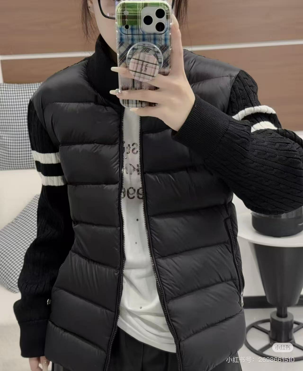 MONCLER 몽클레어 트위스트 니트 패딩가디건