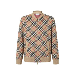 BURBERRY 버버리 60306 체크 자카드 니트 보머 자켓