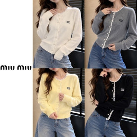 MIUMIU 미우미우 레이스 프릴 가디건