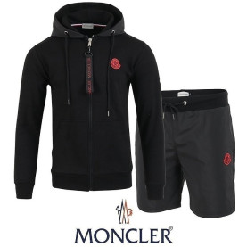 MONCLER 몽클레어 레드패치 후드집업 & 우븐 반바지 셋업