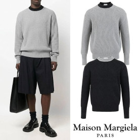 MAISON MARGIELA 메종마르지엘라 백로고 스티치 램스울 오버핏 니트