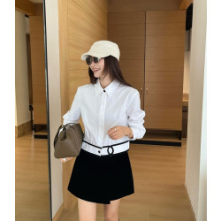 CHANEL 샤넬 벨벳리본 셔츠