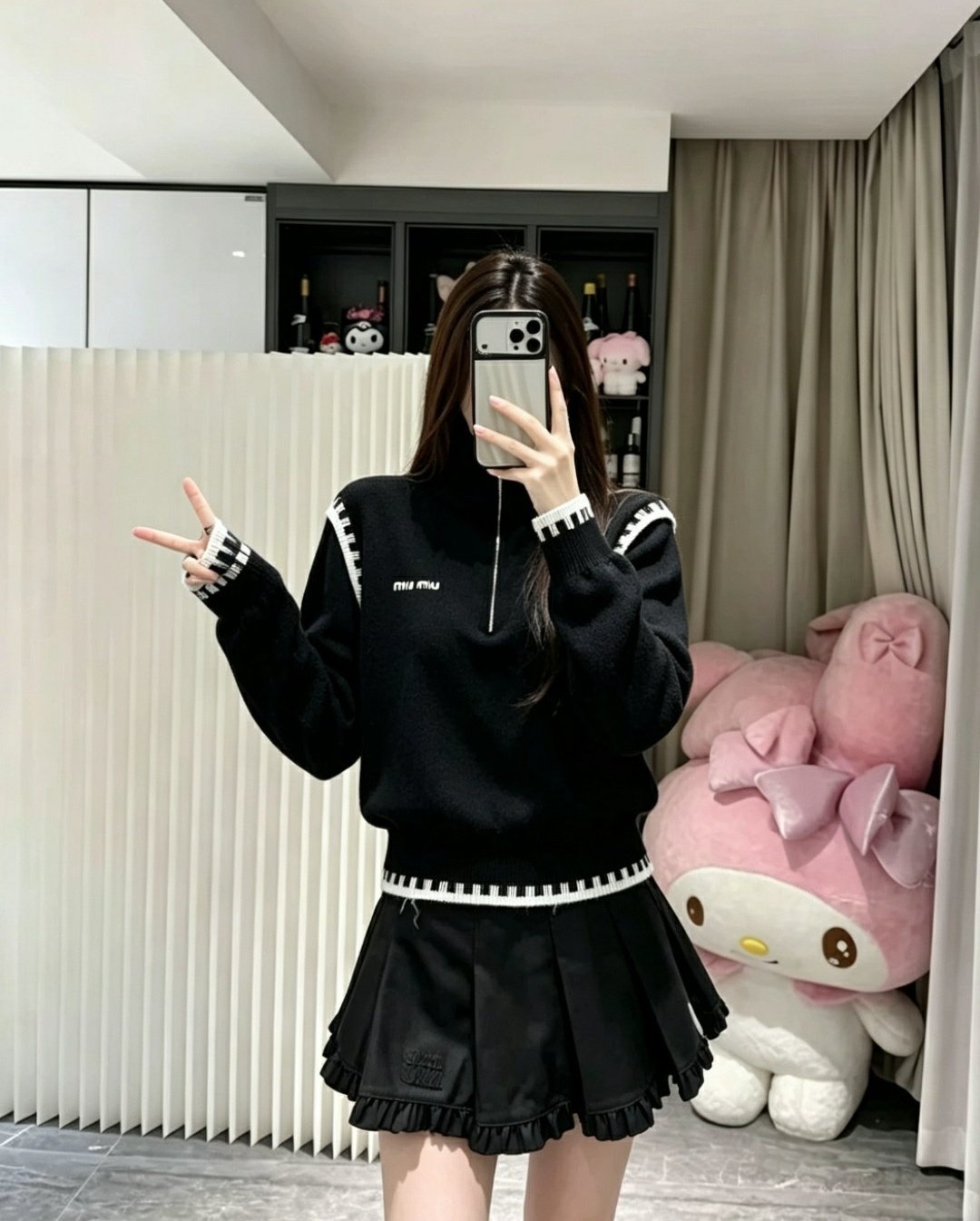 MIUMIU 미우미우  하이넥 집업니트 2COLOR