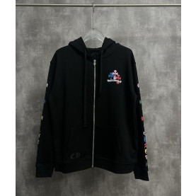 CHROME HEARTS 크롬하츠 멀티 컬러 크로스 집업 후드 자켓