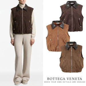 BOTTEGA VENETA 보테가베네타 레더레이어드 스웨이드 베스트
