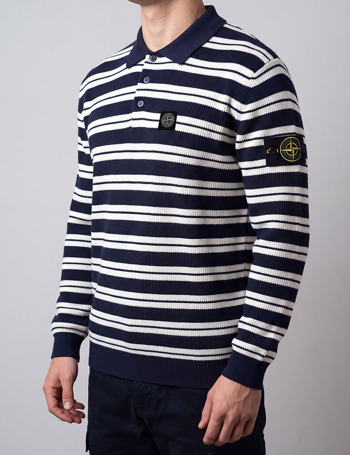 STONE ISLAND 스톤아일랜드 프리미엄 텍스처드 스트라이프 컴퍼스 와펜 니트 3COLOR